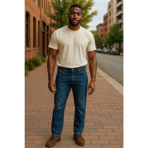 Men's Lee Slim Straight Jeans - Picture 1 of 5